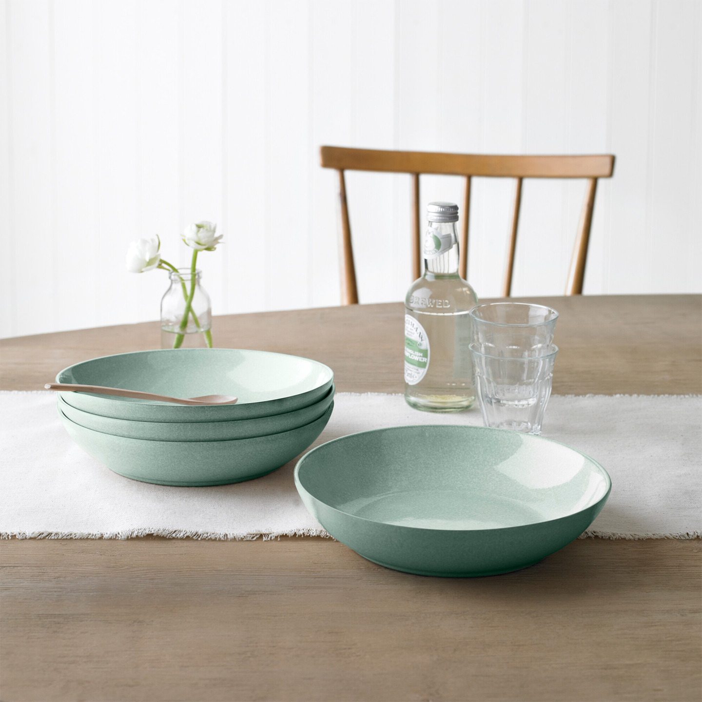 Elements Jade Light Green Pasta Bowl Set of 4