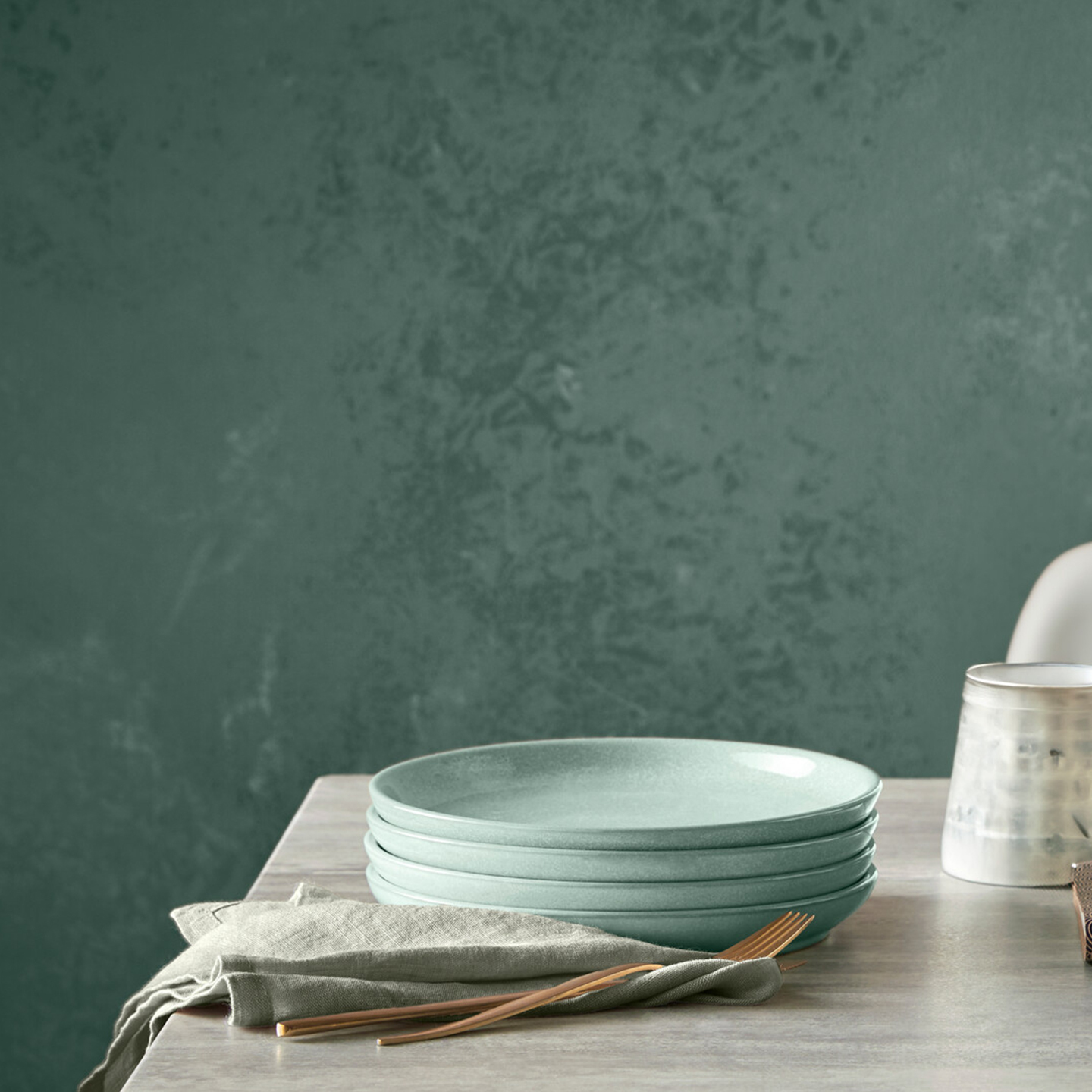 Elements Jade Light Green Coupe Medium Plate Set of 4