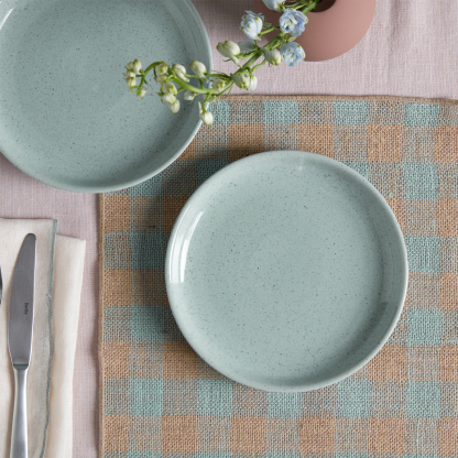 Teal Speckle Medium Plates - Set Of 4