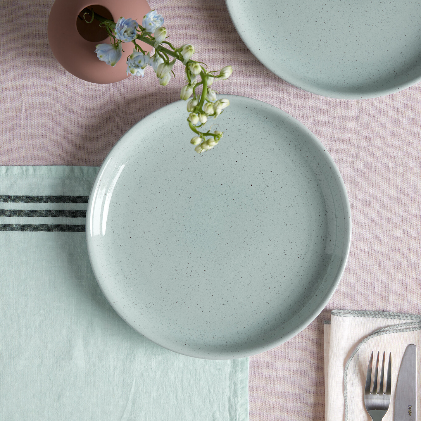 Teal Speckle Dinner Plates - Set Of 4