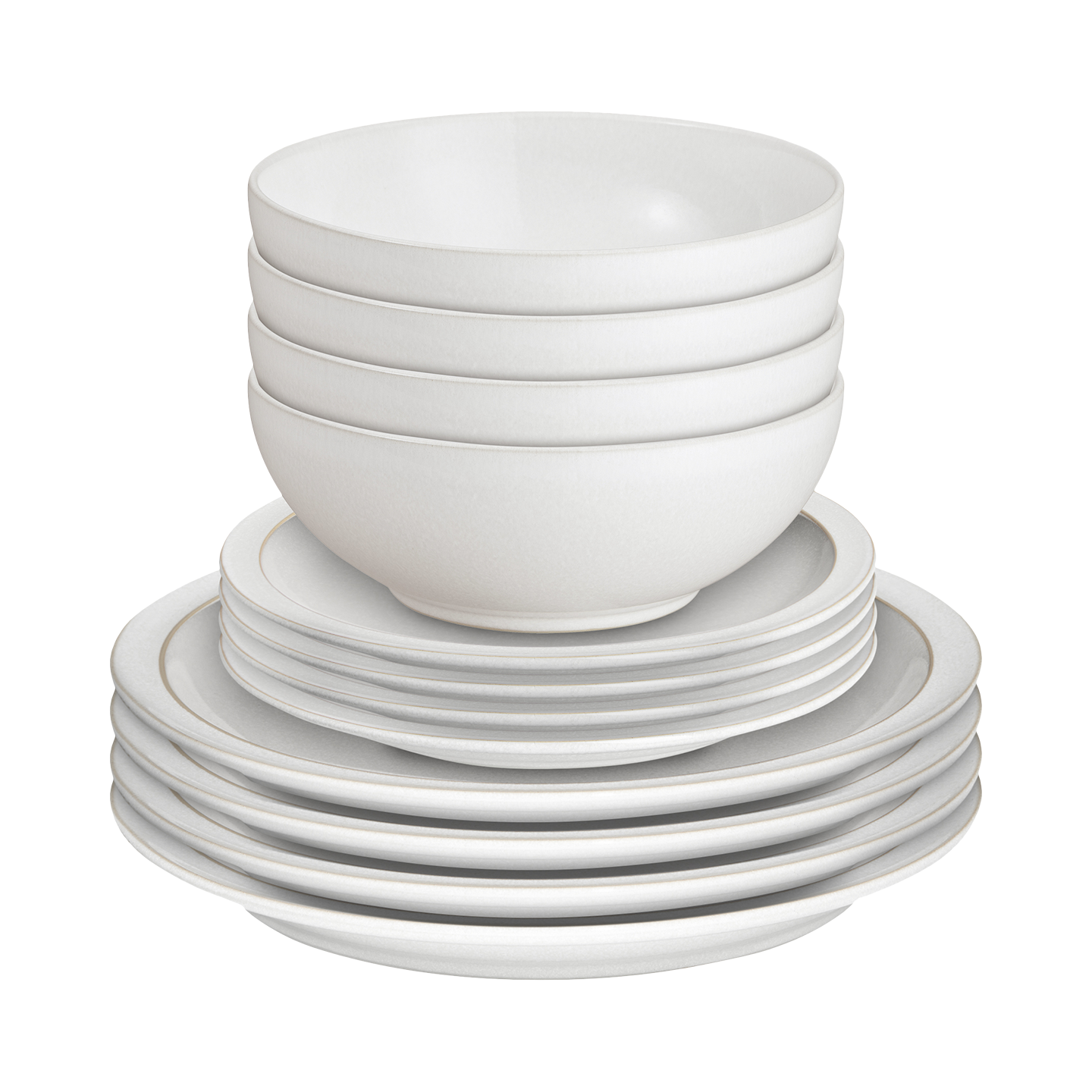 Cotton White 12 Piece Dinner Set -