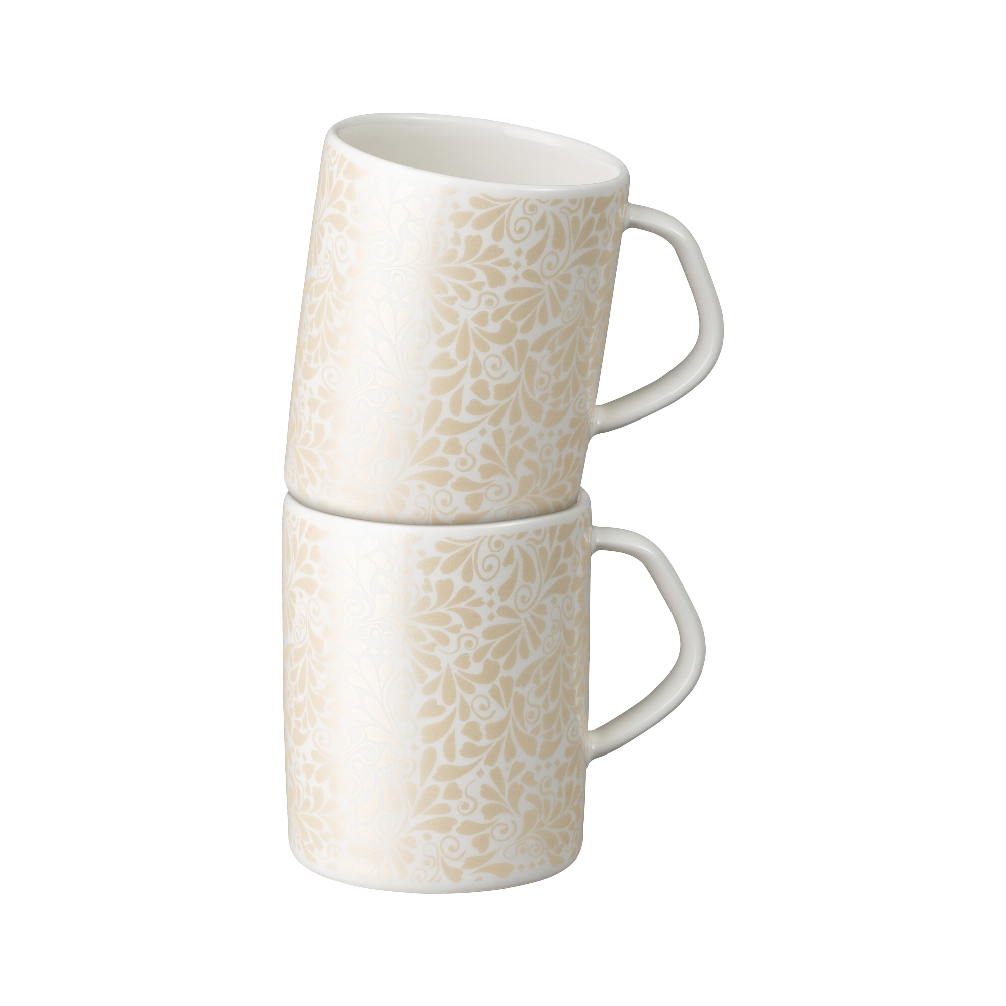 Porcelain Jasmine Set Of 2 Small Mugs