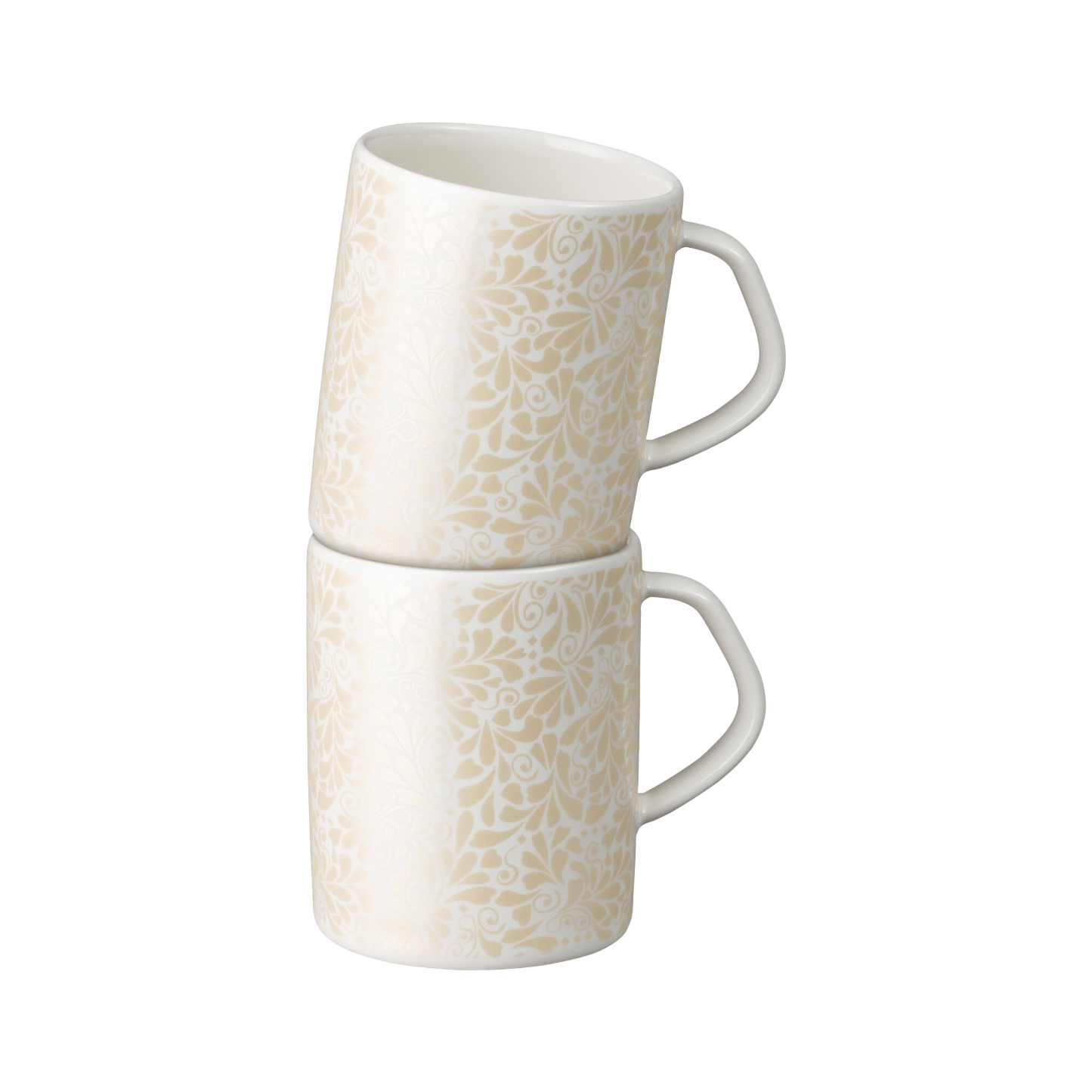 Porcelain Jasmine Set Of 2 Small Mugs