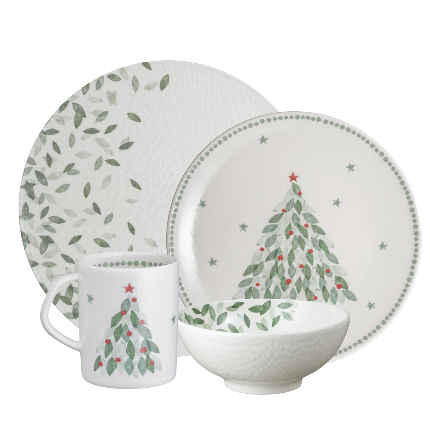 Porcelain Evergreen Greenhouse 16 Piece Dinnerware Set -