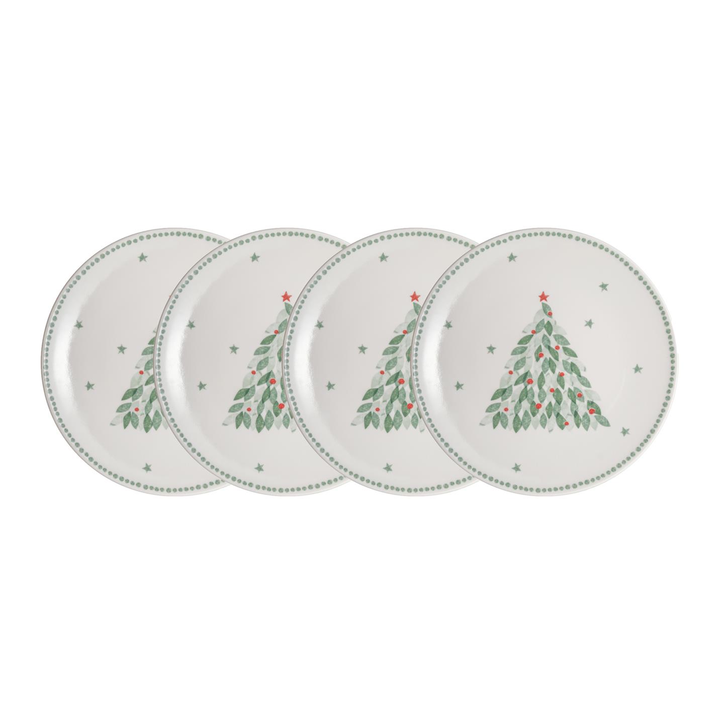 Porcelain Evergreen Set Of 4 Salad Plates (Usa)
