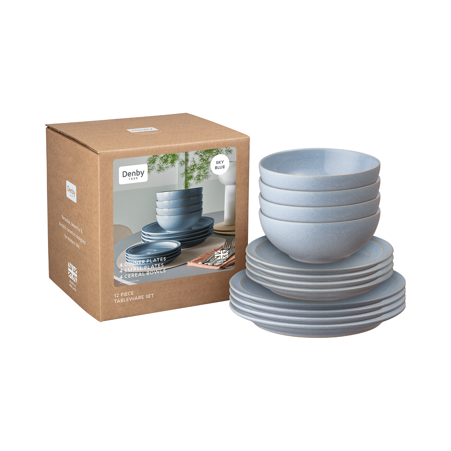 Sky Blue 12 Piece Dinner Set
