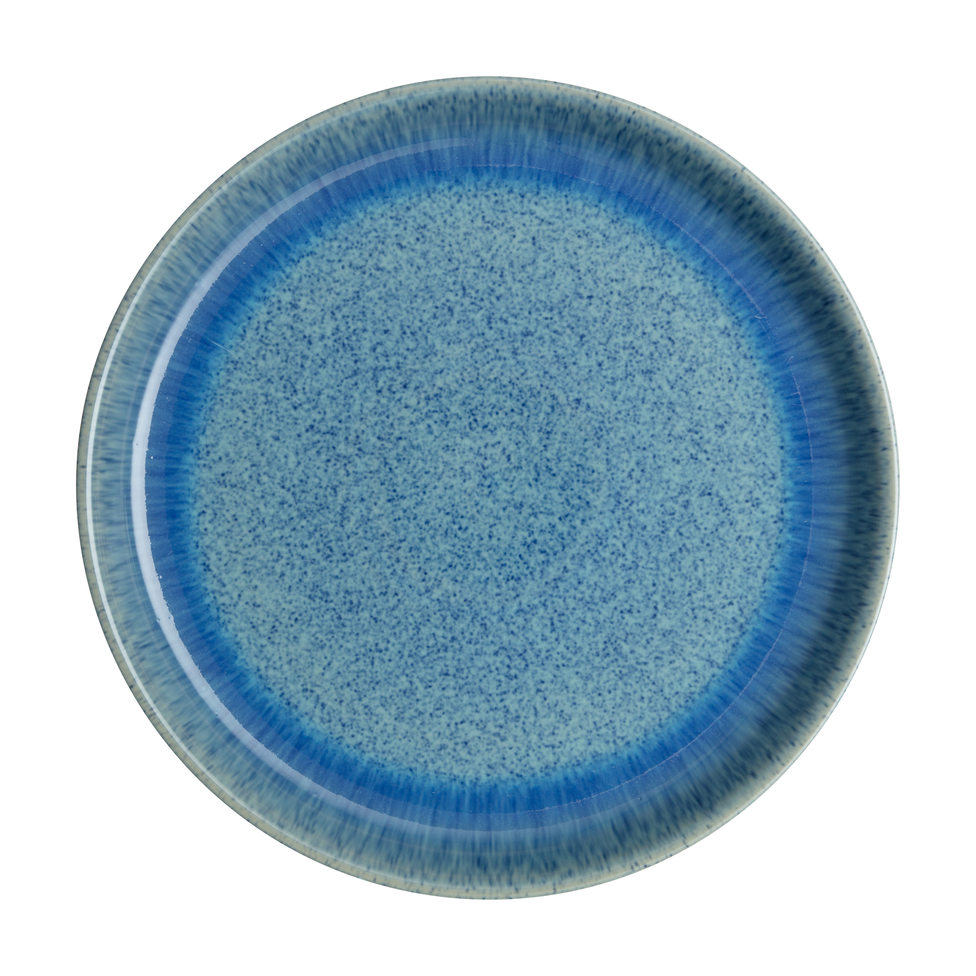 Bright Blue Speckle Coupe Dinner Plate