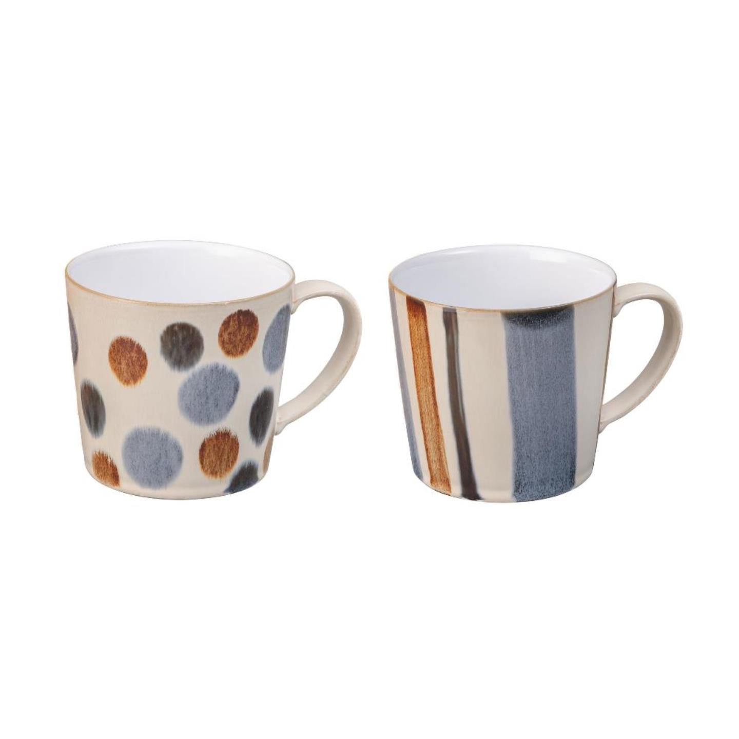 Brown Multi Mugs - Set Of 2