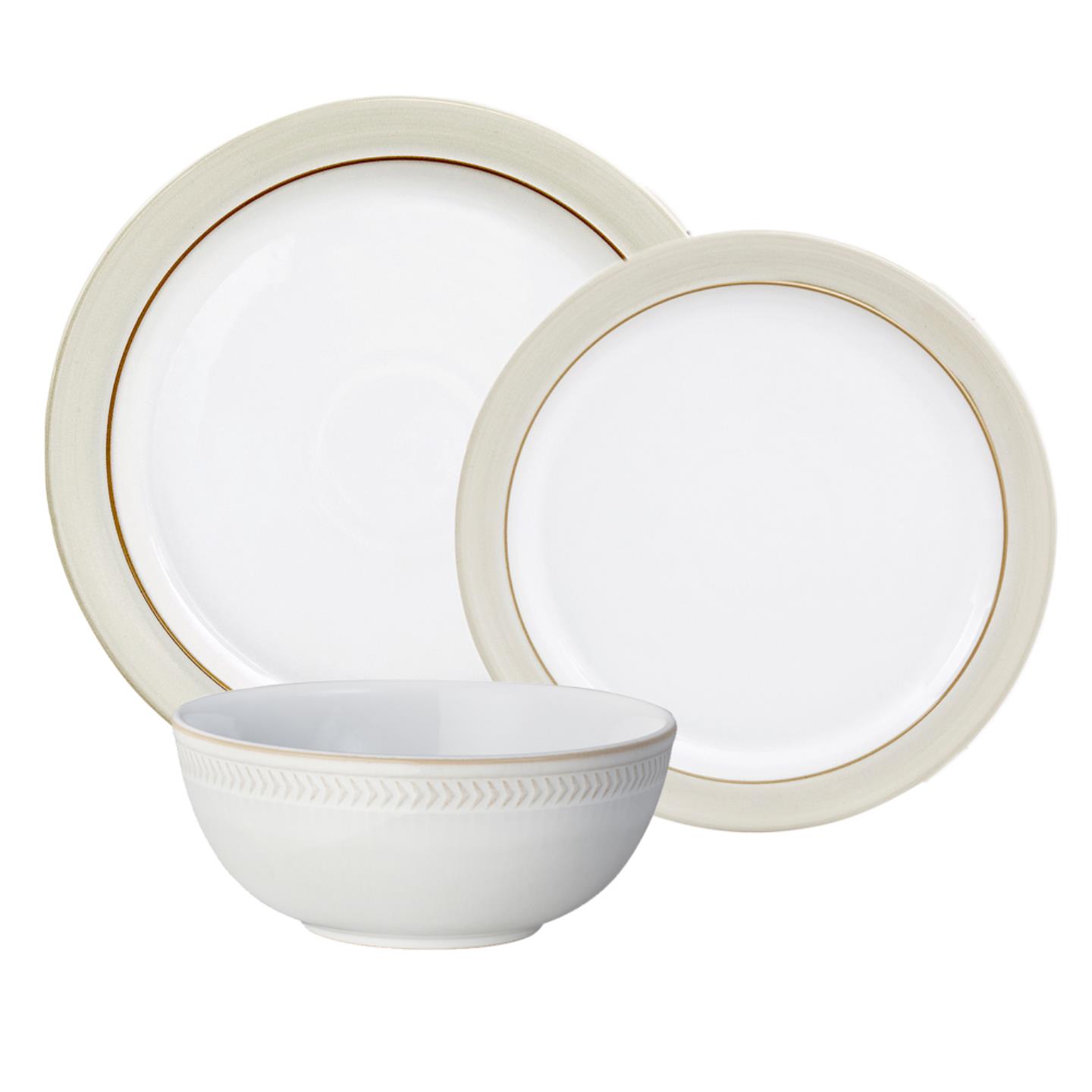 Natural Canvas 12 Pc Set With Chevron Bowl