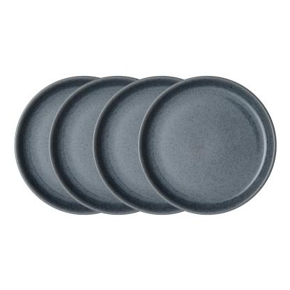 Dark Grey Speckle Coupe Dinner Plates - Set Of 4
