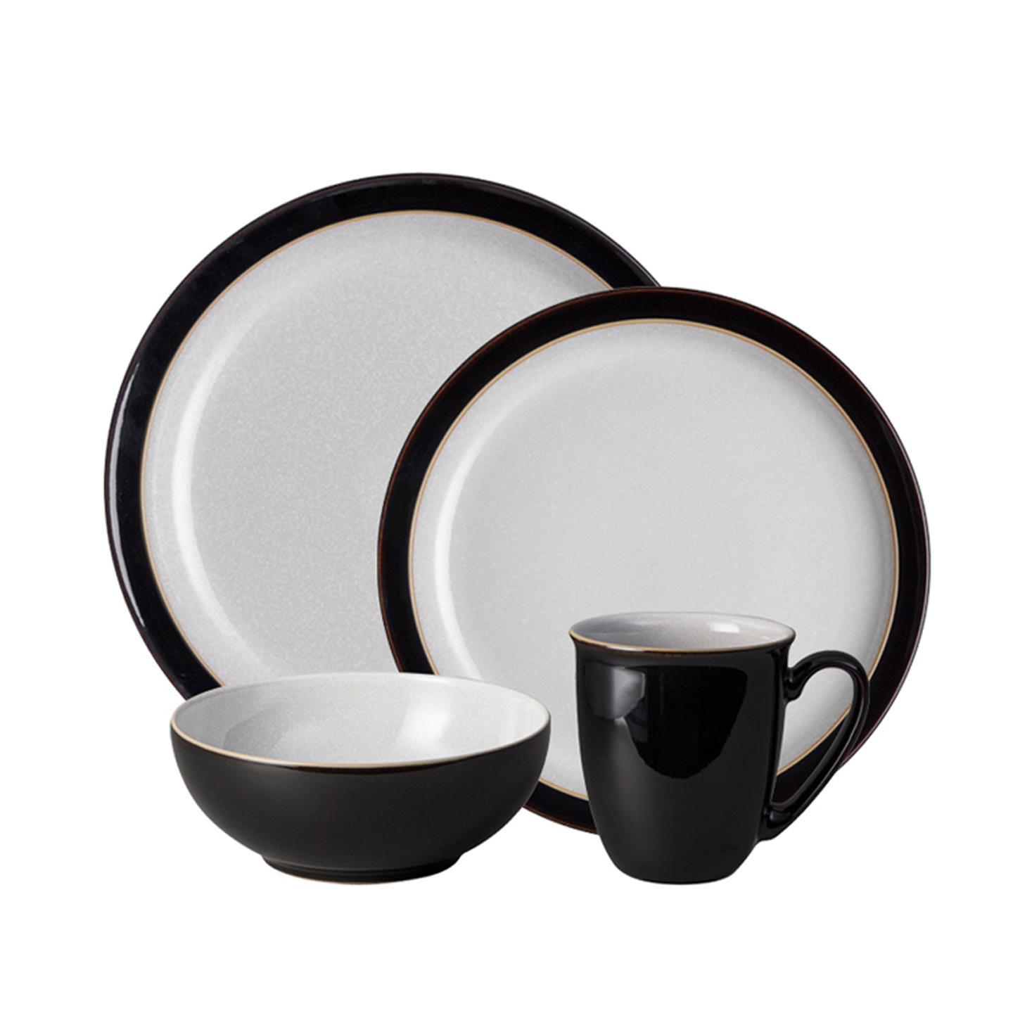 Elements Black 4 Piece Dinnerware Set - Thumbnail 2