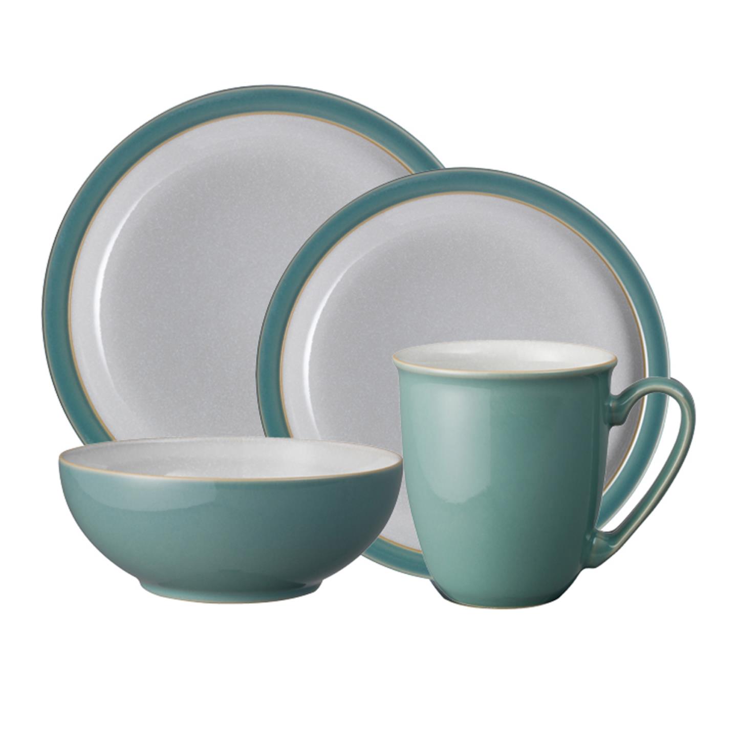 Elements Fern Green 4 Piece Dinnerware Set