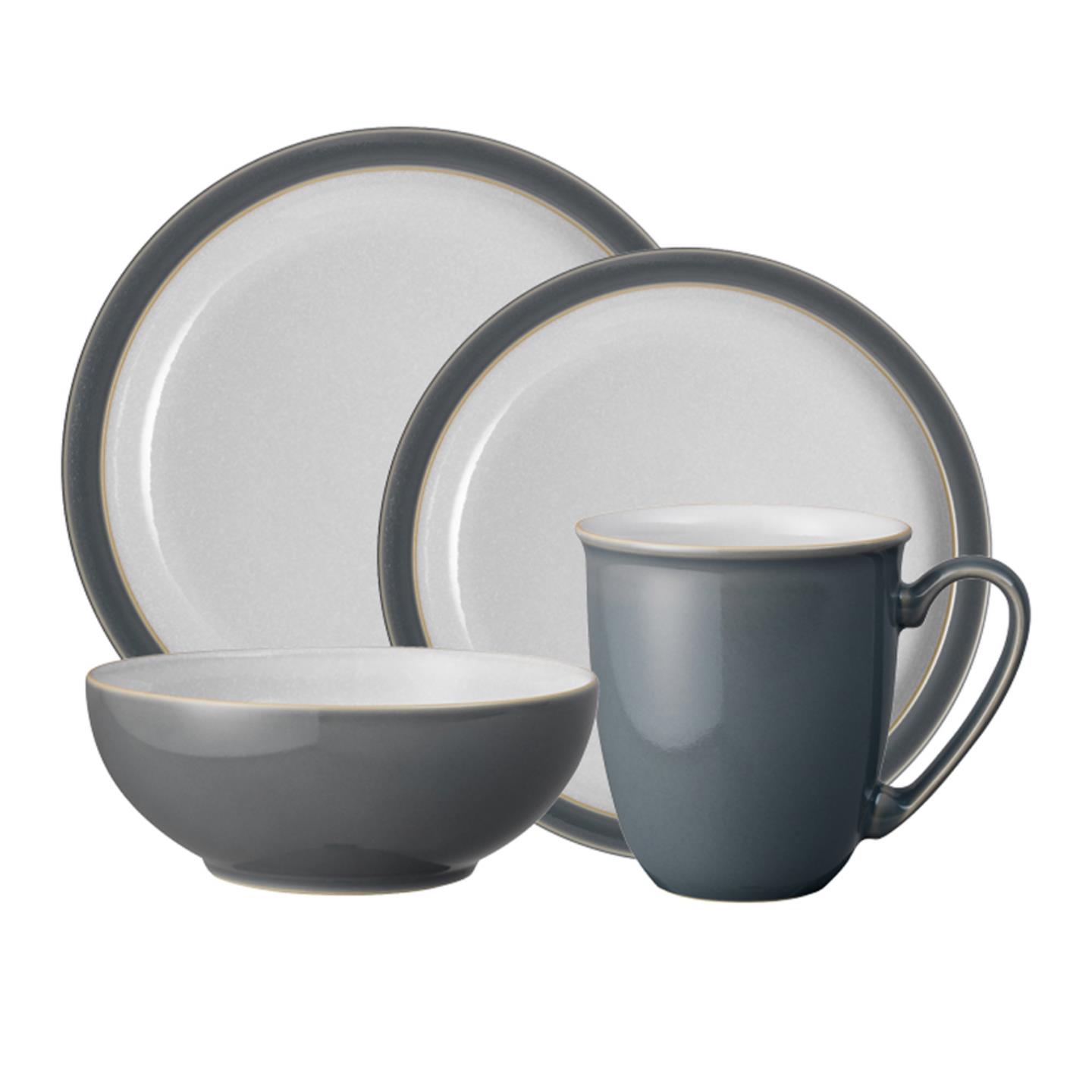 Elements Fossil Grey 4 Piece Dinnerware Set - Thumbnail 2