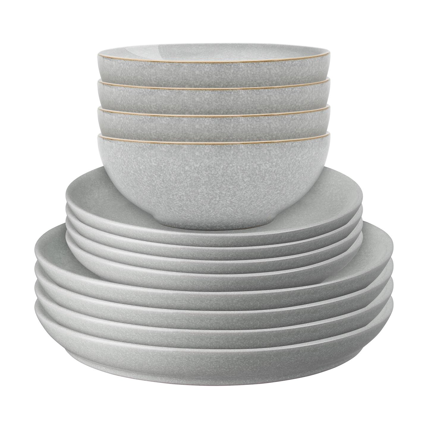 Elements Light Grey Coupe 12 Piece Dinnerware Set - Thumbnail 2