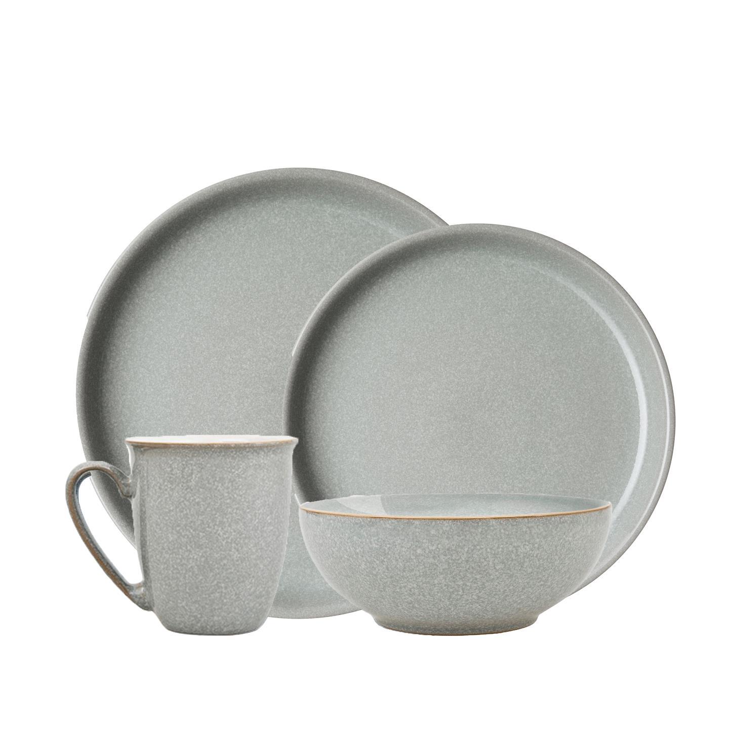 Elements Light Grey Coupe 4 Piece Dinnerware Set