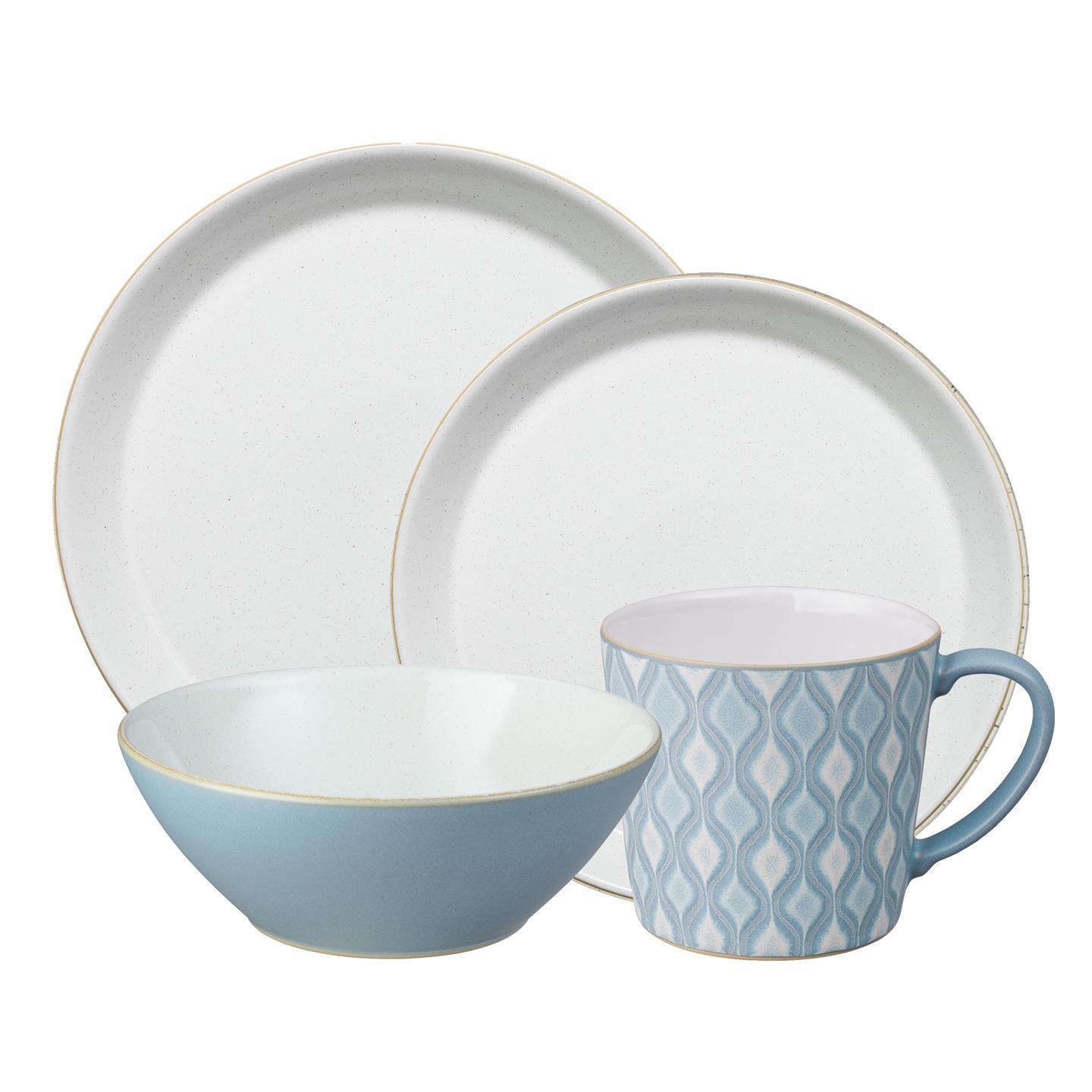Impression Blue 4 Piece Dinnerware Set - Thumbnail 2