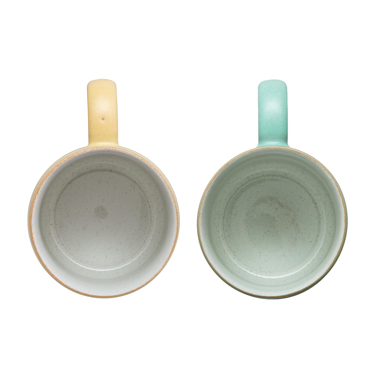 Impression Assorted Small Mugs Mustard And Mints - Set Of 2