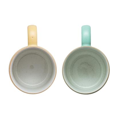 Impression Assorted Small Mugs Mustard And Mints - Set Of 2