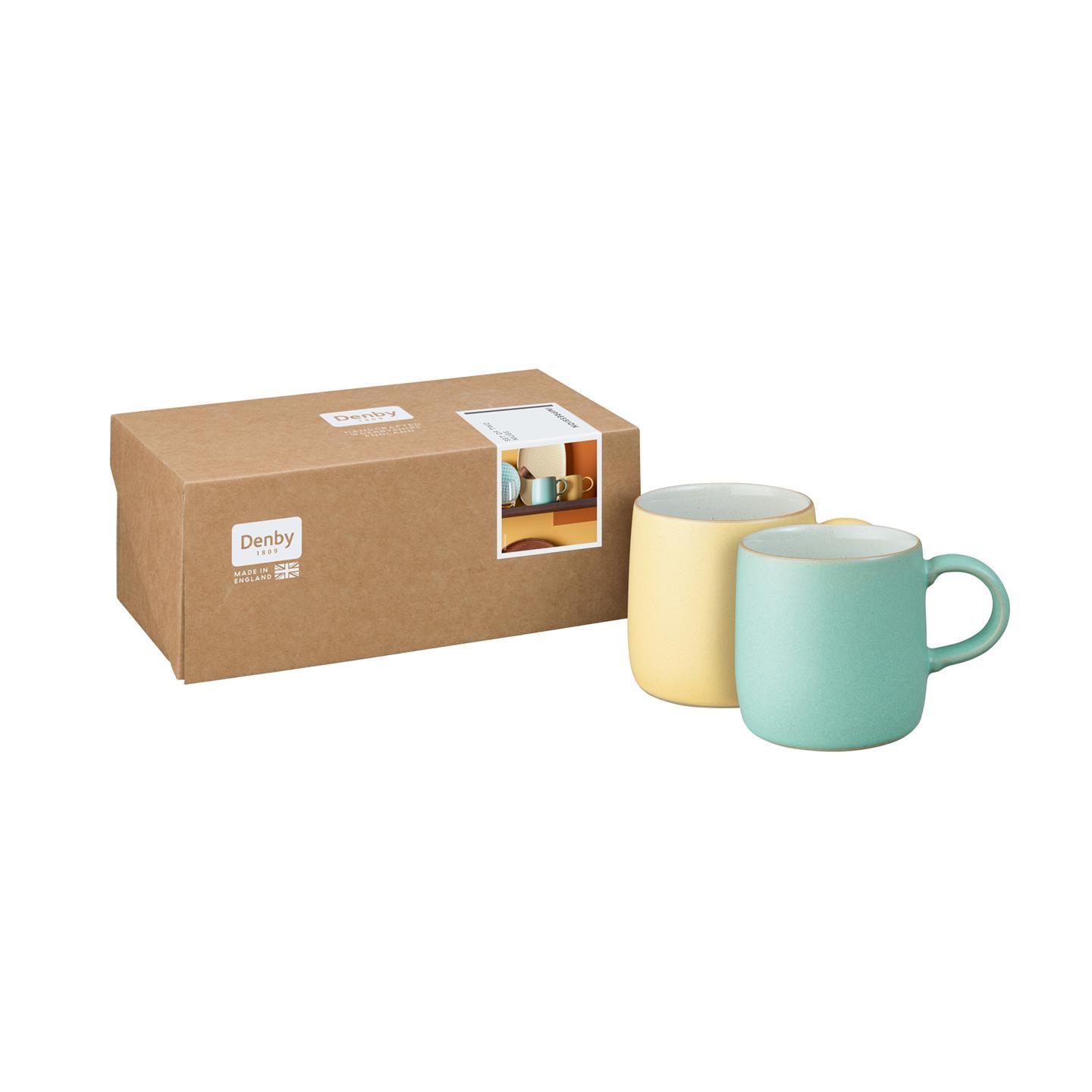 Impression Assorted Small Mugs Mustard And Mints - Set Of 2