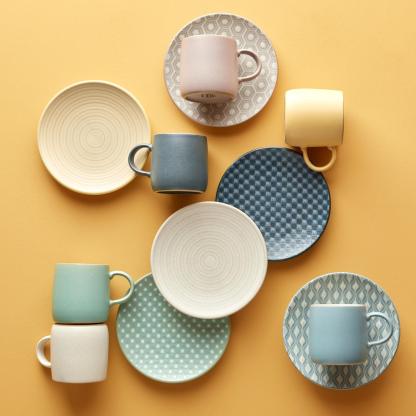 Impression Assorted Small Mugs Mustard And Mints - Set Of 2