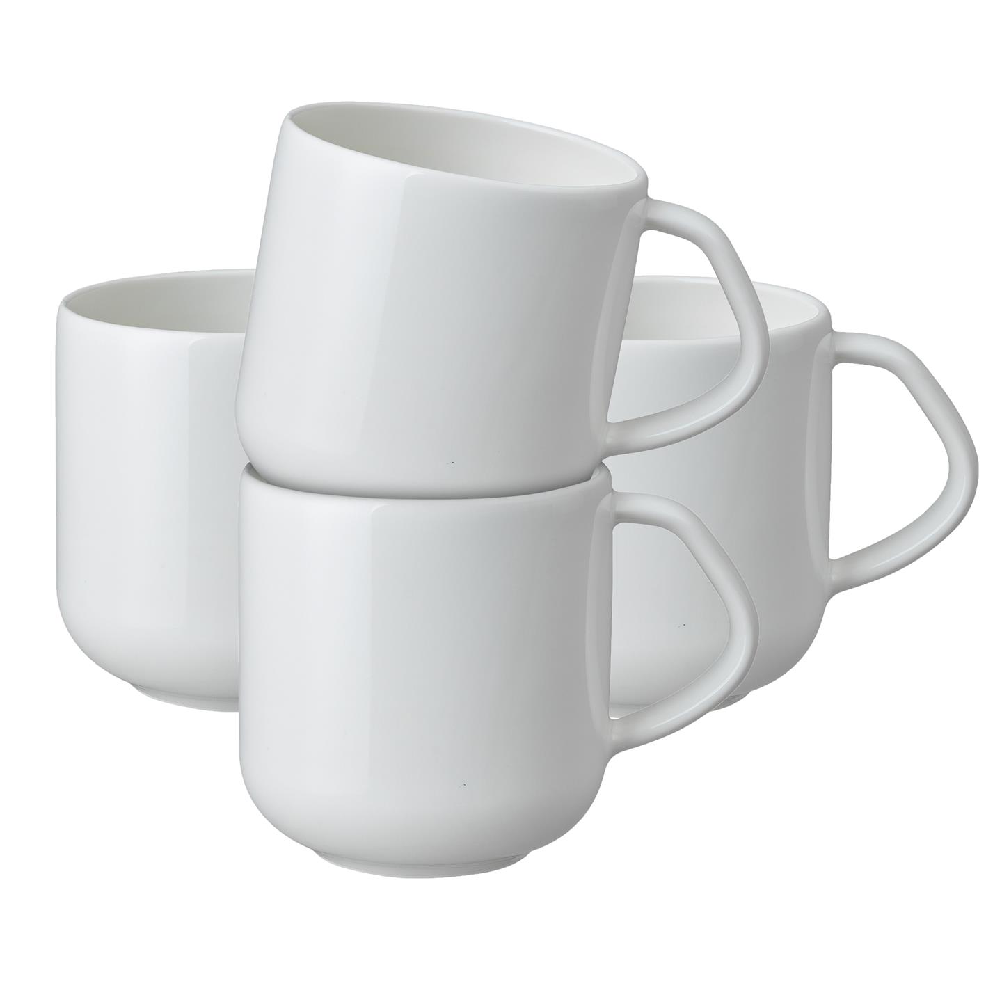 Classic White Mugs - Set Of 4