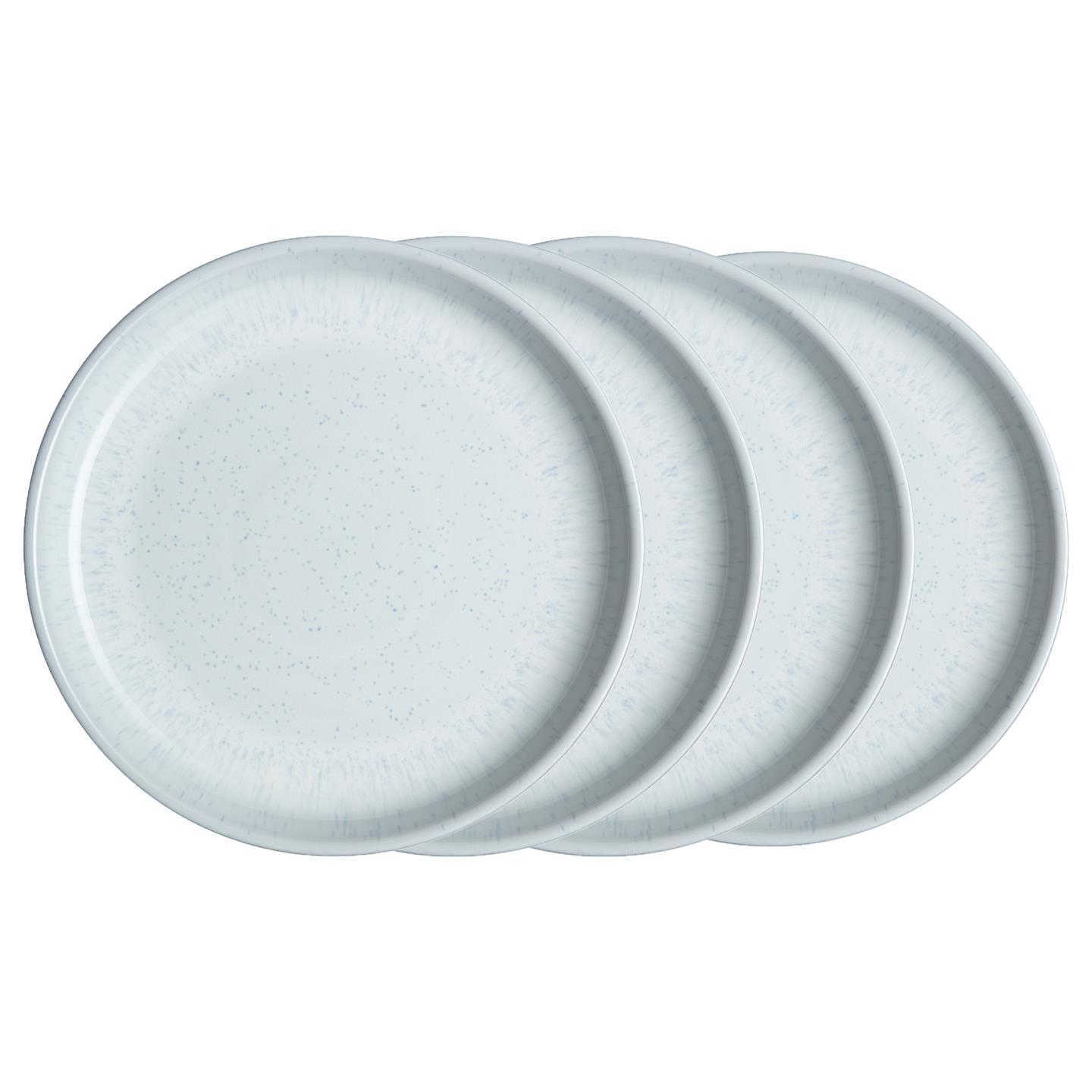 White Speckle Coupe Dinner Plates - Set Of 4