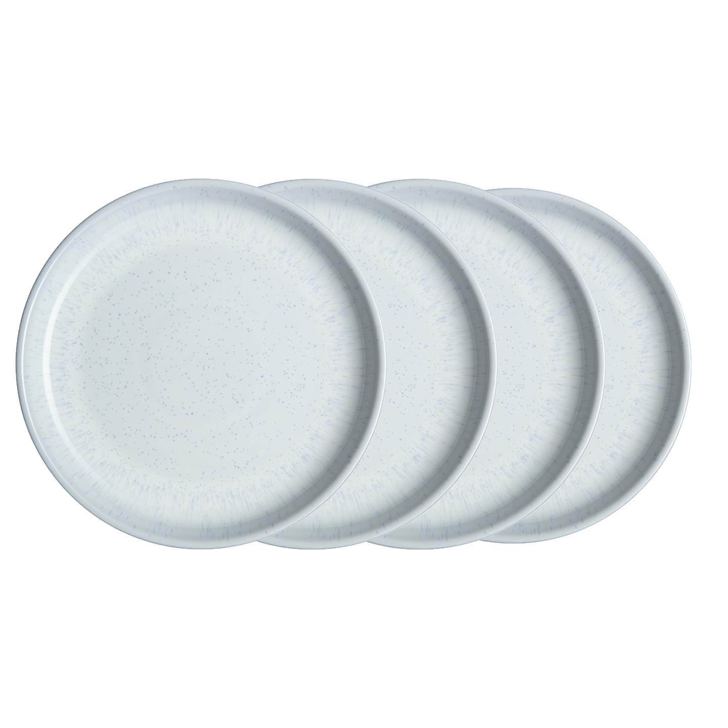 White Speckle Coupe Medium Plates - Set Of 4