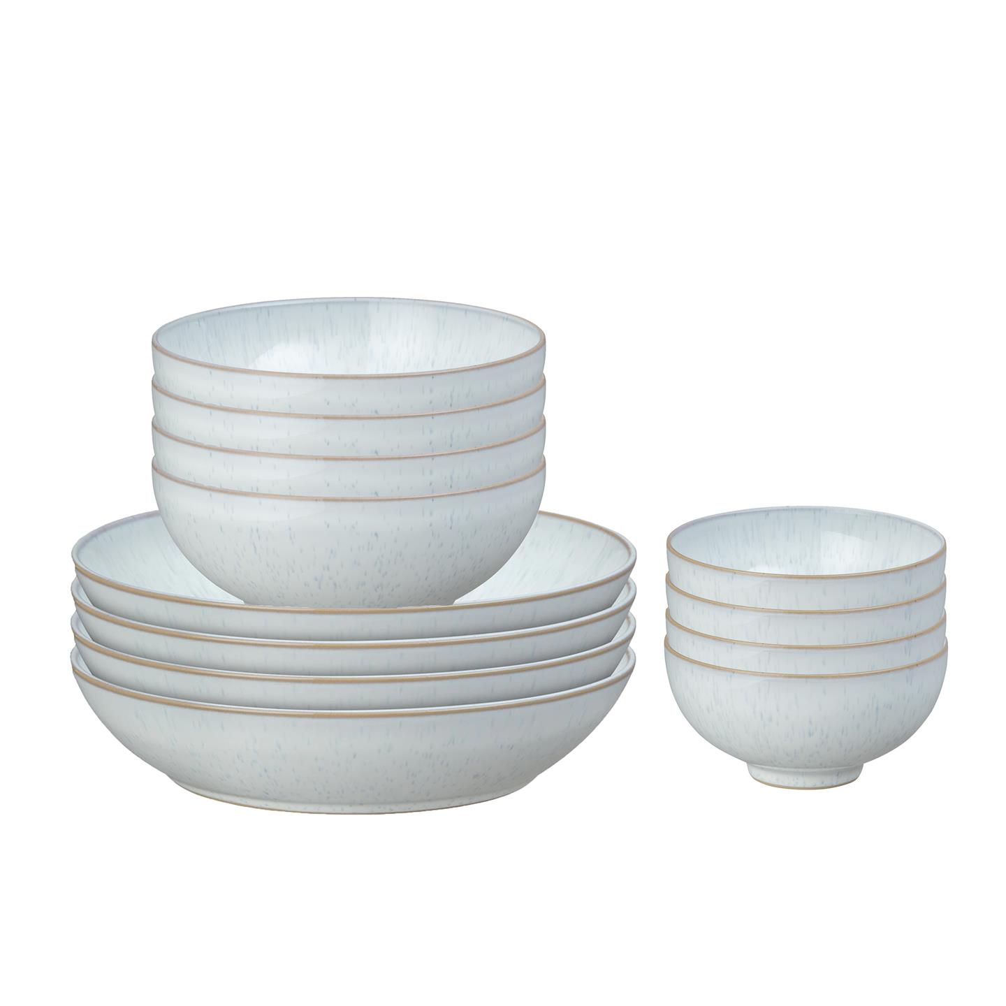 White Speckle 12 Piece Bowl Set