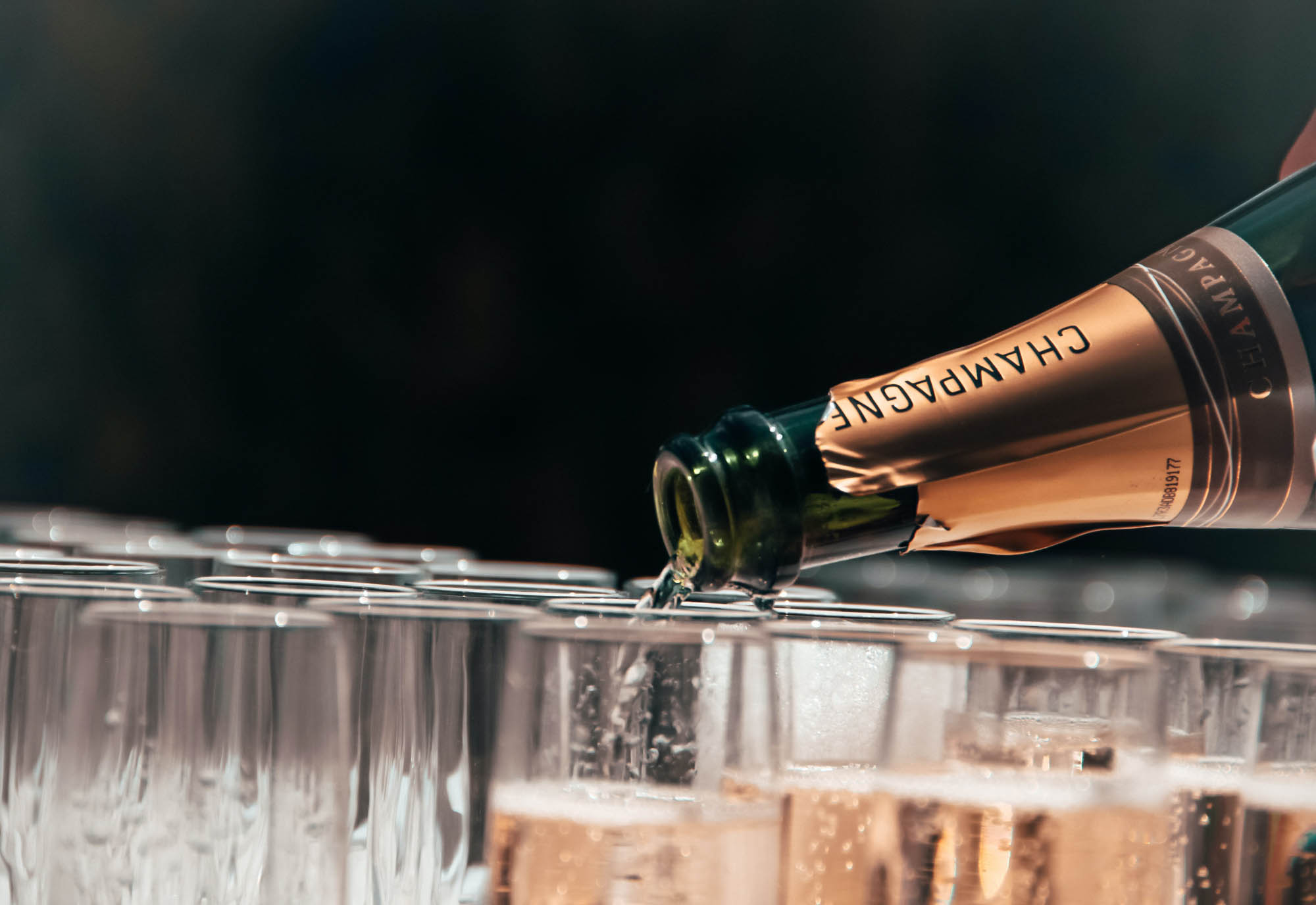 Champagne being poured Champagne being poured
