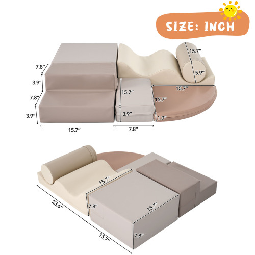 Soft Climb and Crawl Foam Playset 6 in 1, Soft Play Equipment Climb and Crawl Playground for Kids,Kids Crawling and Climbing Indoor Active Play Structure