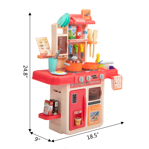 Kids Kitchen Playset Toys - Red