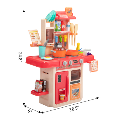 Kids Kitchen Playset Toys - Red