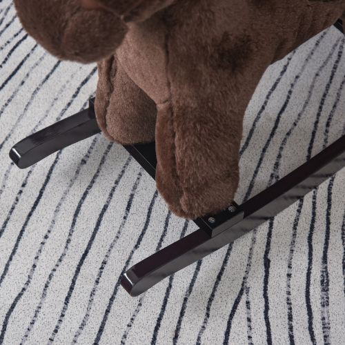 Kids Plush Ride-On Rocking Horse with Bear Toy, Children Chair with Soft Plush Toy & Fun Realistic Sounds