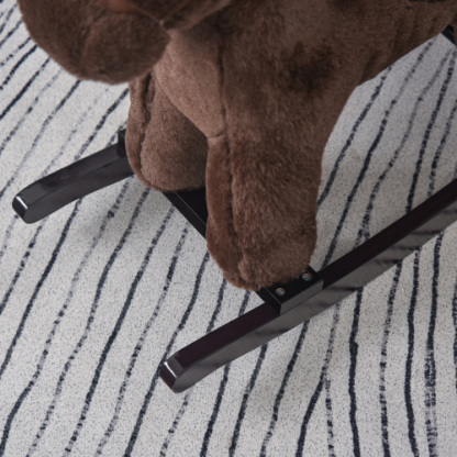 Kids Plush Ride-On Rocking Horse with Bear Toy, Children Chair with Soft Plush Toy & Fun Realistic Sounds