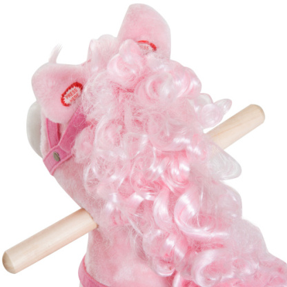 Lamb Rocking Horse Sheep, Nursery Stuffed Animal Ride On Rocker for Kids, Wooden Plush