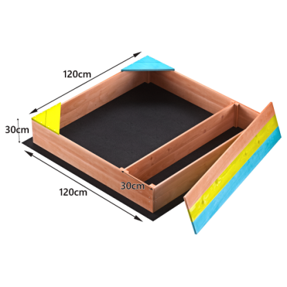 Children's Wooden Sandbox, Sandpit ,Kids Wood Playset Outdoor Backyard