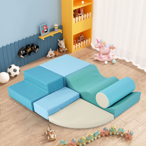 Soft Climb and Crawl Foam Playset 6 in 1, Soft Play Equipment Climb an