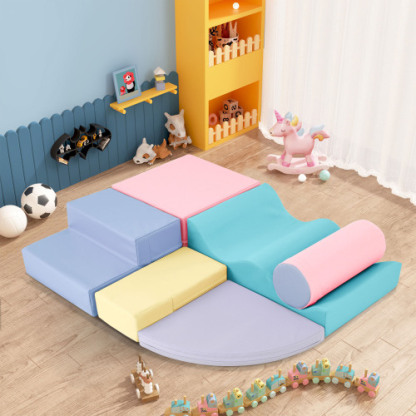 7-Piece Soft Foam Climbing Blocks for Toddlers,Soft Climb& Crawl Playset Indoor, Soft Play Equipment Climb and Crawl Playground for Kids
