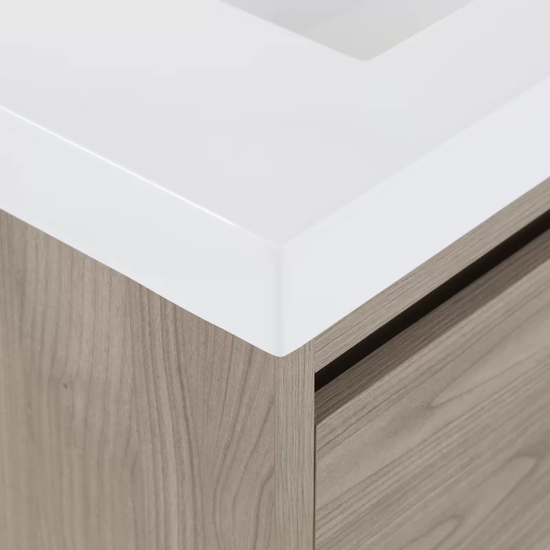 30.5" Wall-Mounted Single Bathroom Vanity With Cultured Marble Top