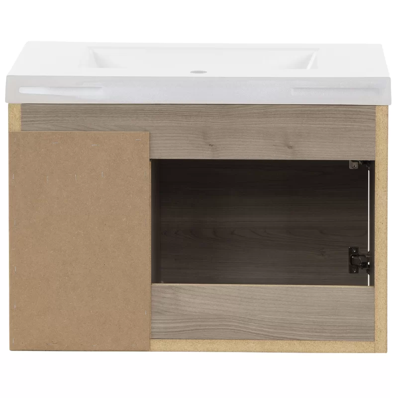 30.5" Wall-Mounted Single Bathroom Vanity With Cultured Marble Top