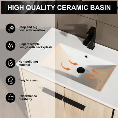 30 Inch Bathroom Vanity Base with Basin