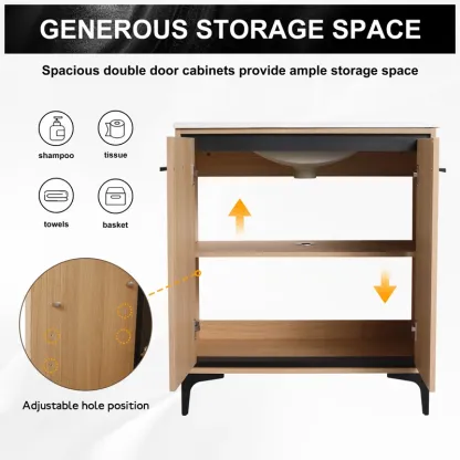 30 Inch Bathroom Vanity Base with Basin