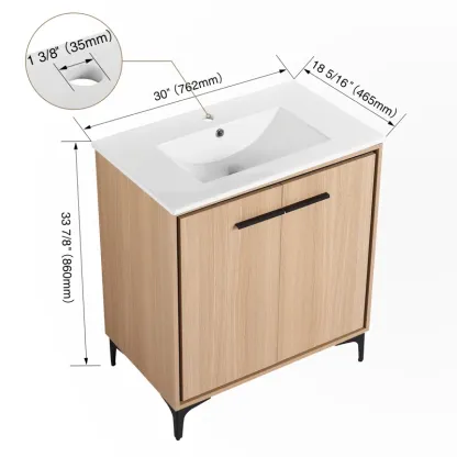 30 Inch Bathroom Vanity Base with Basin