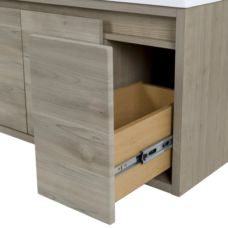 48.5" Wall-Mounted Single Bathroom Vanity With Cultured Marble Top