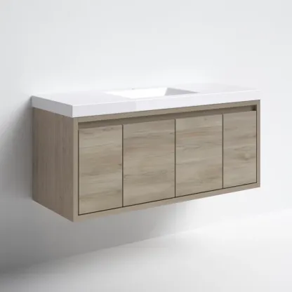 48.5" Wall-Mounted Single Bathroom Vanity With Cultured Marble Top