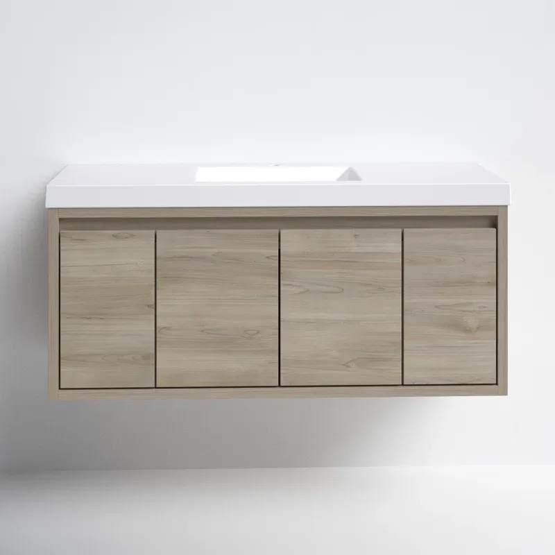 48.5" Wall-Mounted Single Bathroom Vanity With Cultured Marble Top