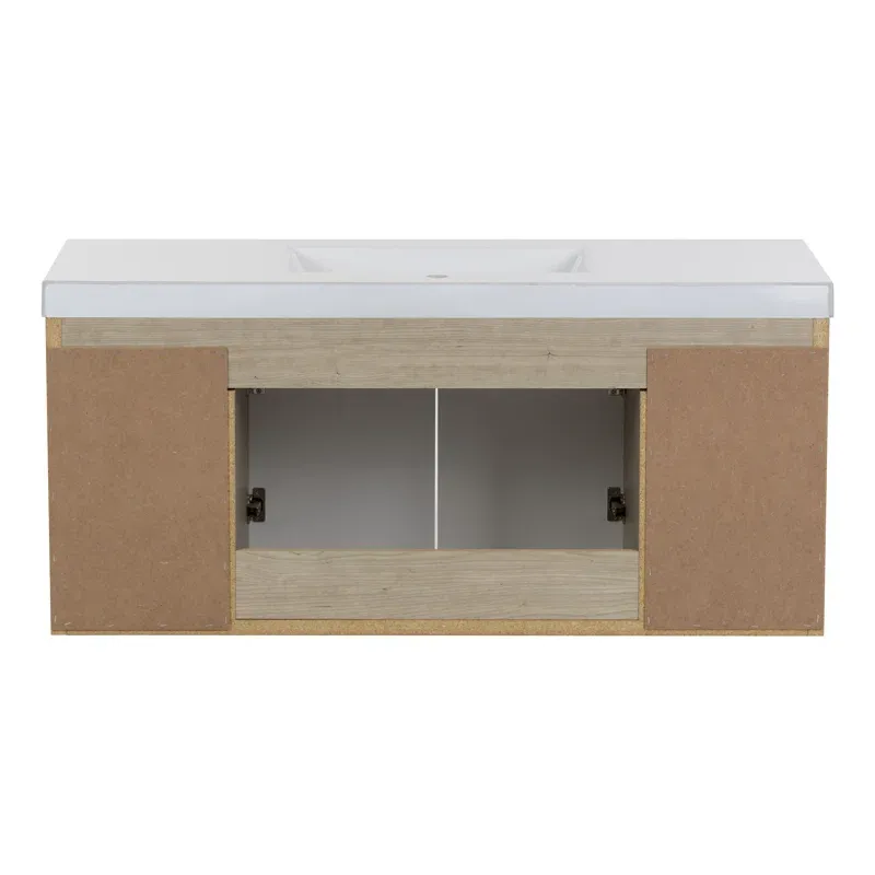 48.5" Wall-Mounted Single Bathroom Vanity With Cultured Marble Top