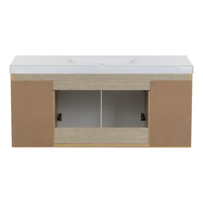 48.5" Wall-Mounted Single Bathroom Vanity With Cultured Marble Top
