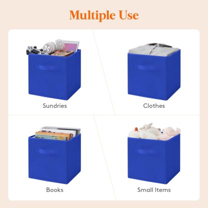 11 Inch Cube Storage Bins, Storage Cubes Foldable Medium Decorative Fabric Storage Baskets