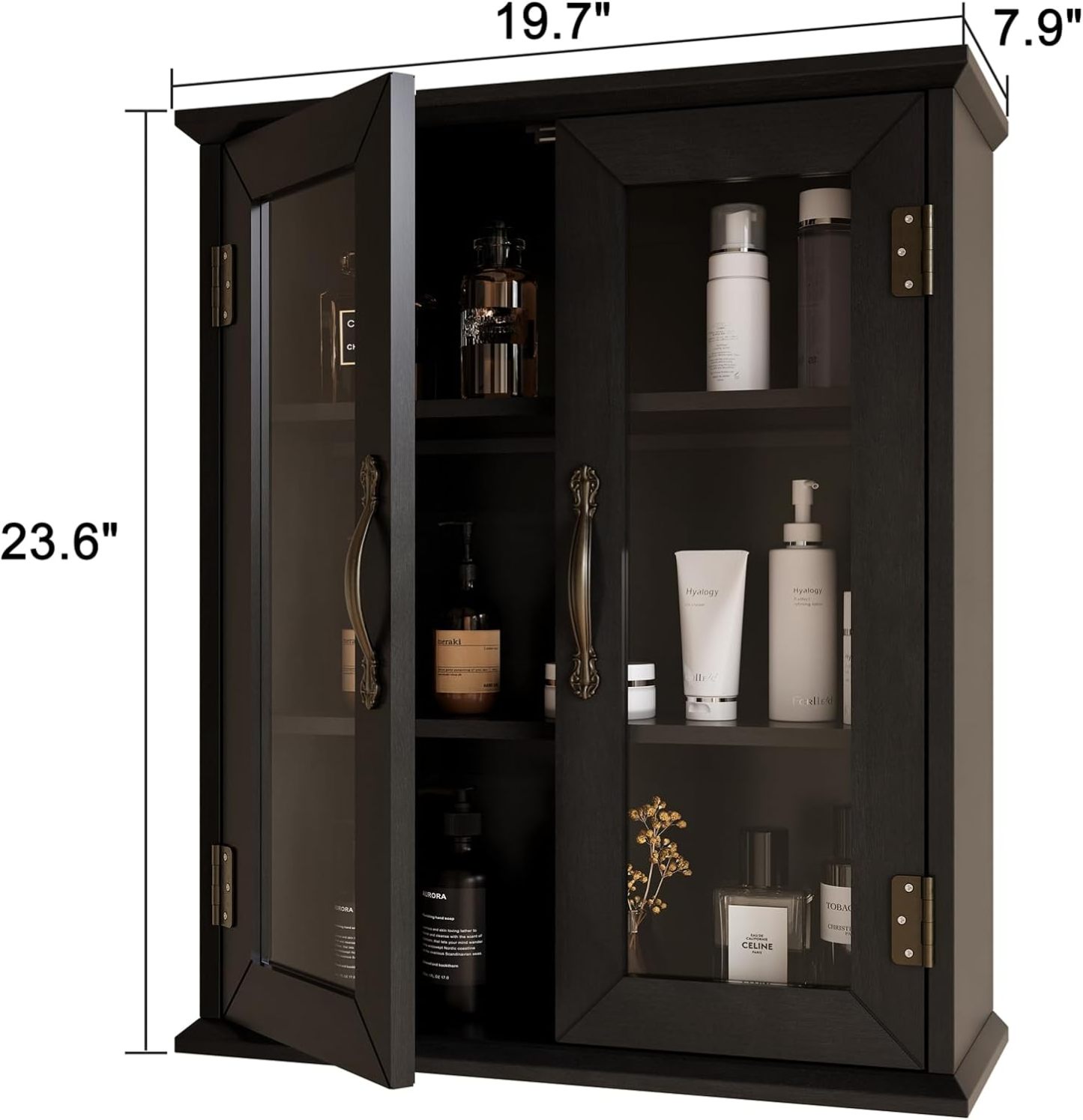 Bathroom Wall Cabinet with Adjustable Shelves Over The Toilet, Rustic Cabinet Wall Mounted